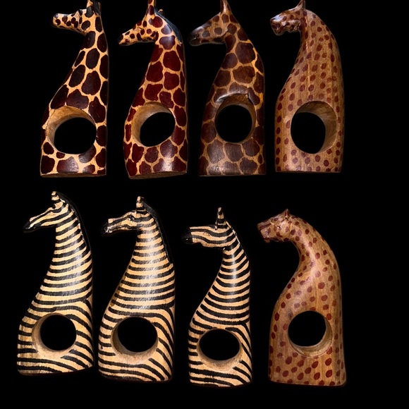 🦒🦓HOST PICK🦓🦒
Handcrafted Wooden Animal Napkin Rings Set - Picture 1 of 2